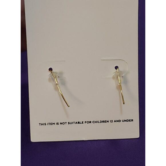 Gold Plated Brass Dangle Earrings Puffy Flower Textured Open Work Design New - Picture 7 of 7